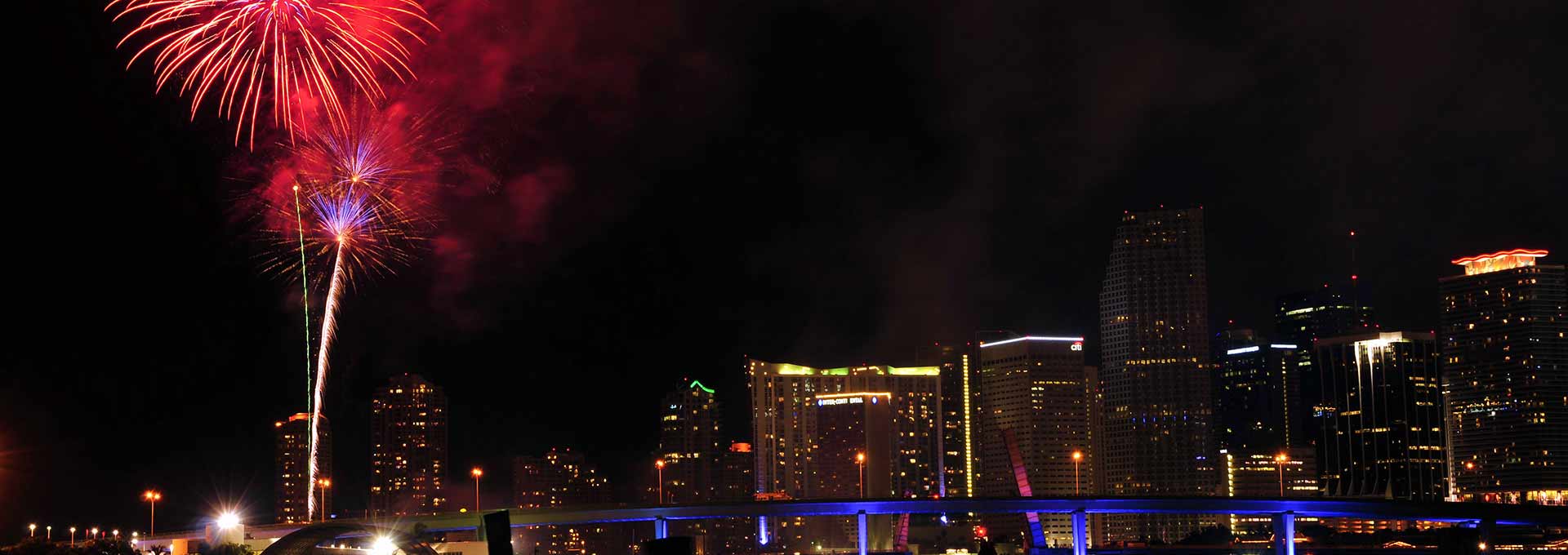 Fireworks over Palm Beach Florida area